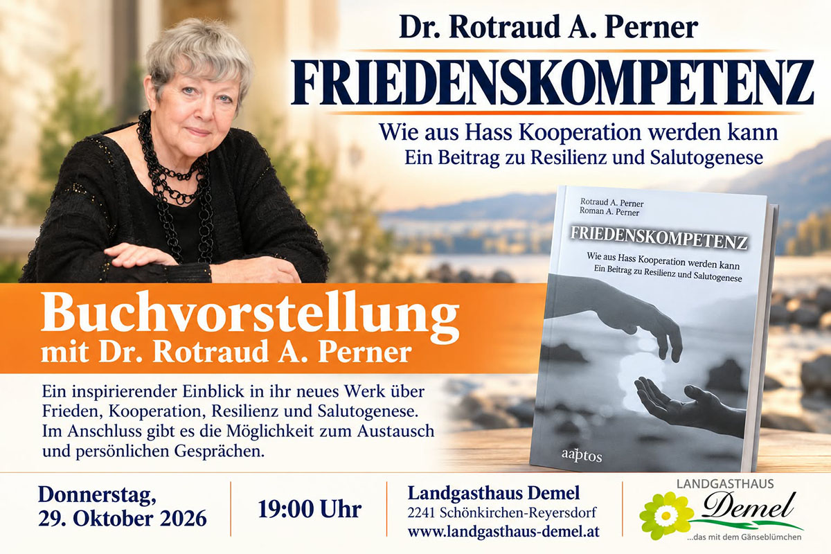 Rotraud A. Perner | Friedenskompetenz | Buchpräsentation | 29-10-2026 Rotraud A. Perner | Friedenskompetenz | Buchpräsentation | 29-10-2026